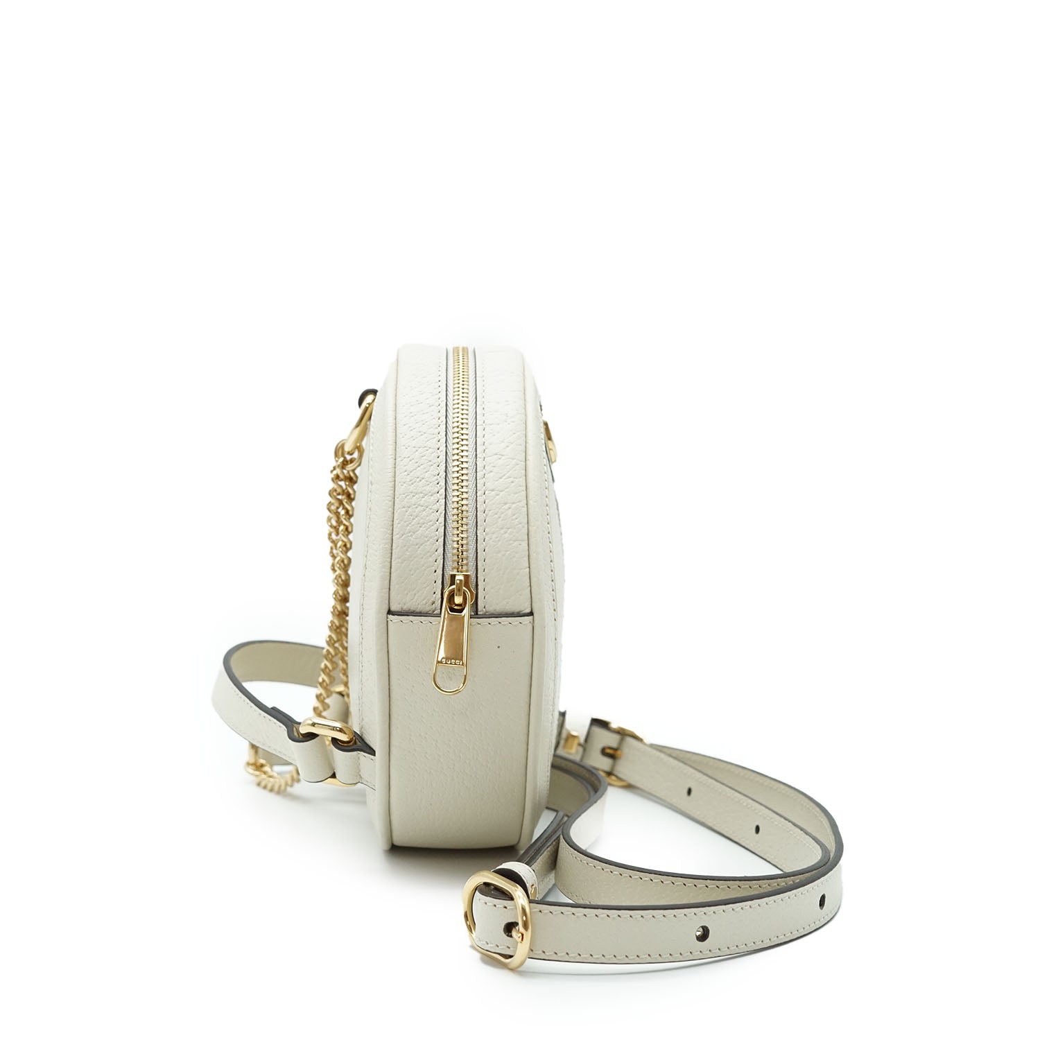 Ophidia GG White Mini Supreme Rounded Backpack