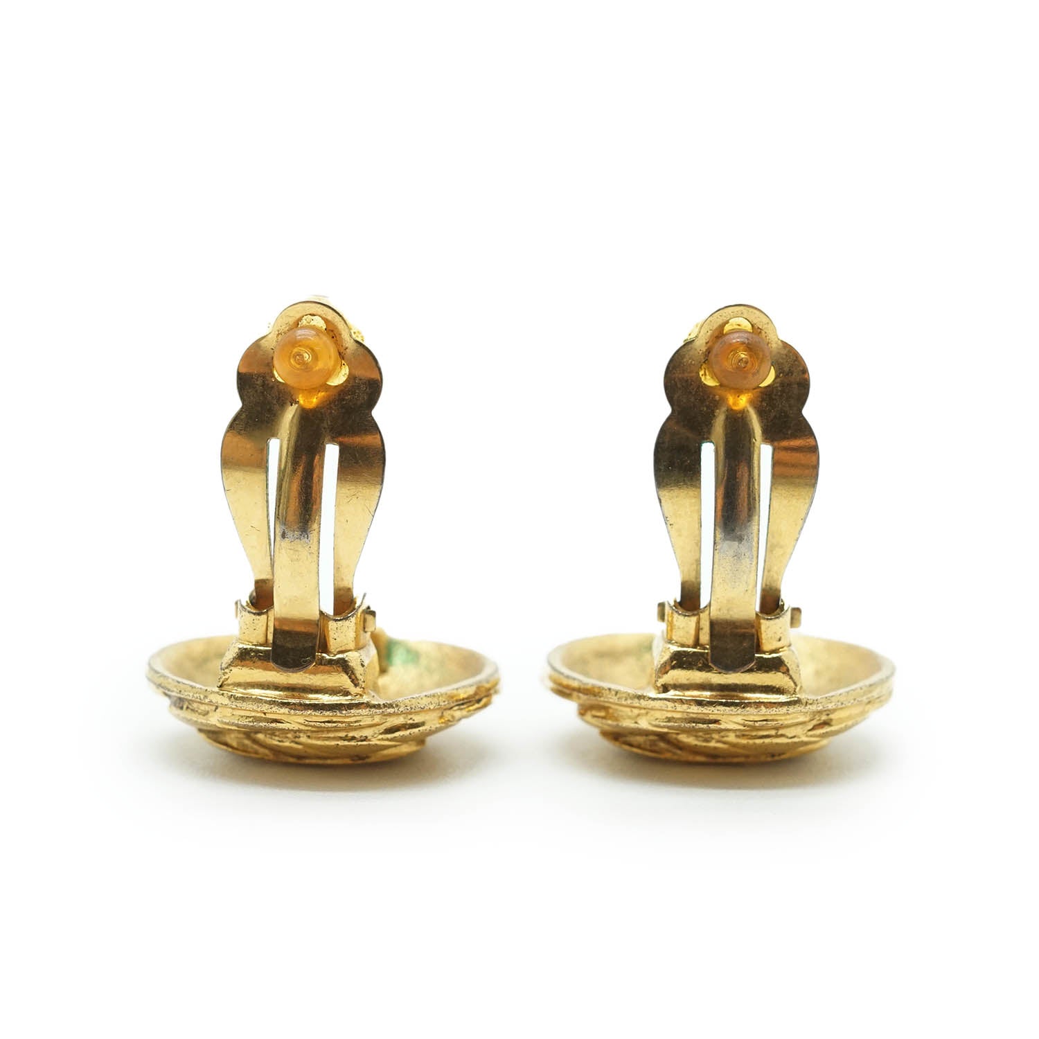 Coco Mark Spiral Round Clip Earrings GP